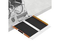 FACHNUO - Rampa para silla de ruedas de 2 pies para escalones de casa, rampa de umbral plegable portátil para puertas con parte inferior autoajustable, mango de rampa de aluminio antideslizante para