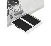 FACHNUO Rampa para silla de ruedas de 61 cm para escalones en casa, capacidad de carga de 363 kg, rampa de umbral plegable portátil para puertas con placa base autoajustable, rampa de aluminio
