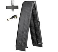 FACHNUO Rampa Plegable de Aluminio 228x28cm, Capacidad de Carga 340 kg para Moto, Quad, Pick-up con Asa Transportable, Superficie Antideslizante, Ahorra Espacio (1 Unidad, Negro)