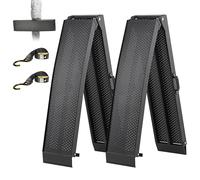 FACHNUO Rampa Plegable de Aluminio de Alta Resistencia 228x28cm, Capacidad de Carga 680 kg para Moto, ATV, Camión - Asa Transportable, Superficie Antideslizante, Ahorra Espacio (1 Par, Negro)
