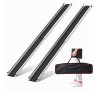 FACHNUO Rampas telescópicas para sillas de Ruedas Antideslizantes, 2 rampas de Aluminio para sillas de Ruedas de hasta 272 kg, rampa portátil con Bolsillos de Tela, rampas para escaleras