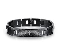 Fachoice Pulsera con cita de la Biblia Cruz para Hombres Cadena de Eslabones, Pulsera Versículo de la Biblia Vintage Cita Católica Versículo Cruz Joyería para Hombres