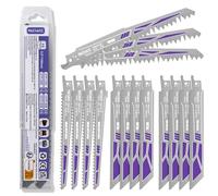 FACIACC Juego de 15 hojas de sierra de sable para metal y madera, hojas de sierra de sable fabricadas en CRV y BIM, hojas de sierra de repuesto para madera con clavos, plástico, tubos metálicos.