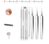 Facial Blackhead Remover Tweezers,Blackhead Remover Tools,Professional Stainless Steel Facial Blackhead Remover Tweezers,Blackhead Tweezers Professional,Black Head Remover (8pcs B)