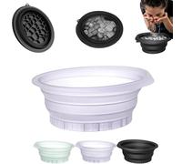 Facial Cold Plunge Bowl Kit, Face Ice Bath Bowl, Portable Silicone Foldable Facial Bath Bowls with Built-in Ice Tray, Cold Compress & Faces Wash Basin Kits for Skincare, Hanging Storage (Purple)