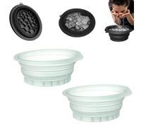 Facial Cold Plunge Bowl Kit, Face Ice Bath Bowl, Portable Silicone Foldable Facial Bath Bowls with Built-in Ice Tray, Cold Compress & Faces Wash Basin Kits for Skincare, Hanging Storage (Green*2)