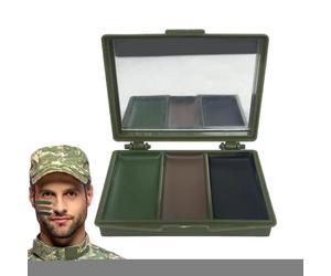 Facial De Camuflaje De Colores Para Exteriores, Pintura De Cmuflaje De Entrenamiento Militar, Pintura Facial Para Entusiastas De CS, En Caja Con Espejo, Camuflaje Corporal De Caza Multico