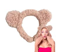 Facial Headbands Women - Cute Plush Headwear, Elastic Hair Band | Ear Shape Headband, Soft Plush Hair Holder Headbands, Spa Headband For Women Girls Ĥeadbands