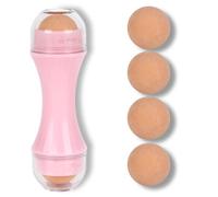 Facial volcánico absorbente de aceite,Rodillo Facial de Piedra Volcánica de Doble Cabezal con Dos Bolas Volcánicas Reemplazables,rodillo de absorción de aceite,Reduce Los Poros (Rosa)