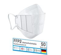 faciemF, 50x Mascarillas FFP2 Blanco | protector bucal | protección respiratoria | respirador | Amigable con la piel - Transpirabl | EN 149:2001+A:2009, CE 2233 GEPTEST