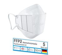 faciemF, 5x Mascarillas FFP2 Blanco | protector bucal | protección respiratoria | respirador | Amigable con la piel - Transpirabl | EN 149:2001+A:2009, CE 2233 GEPTEST