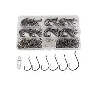 Facikono Ganchos Circulares para Pesca de bagre de Agua Salada, 180 anzuelos de Pesca de Pulpo con 5 Clips de alimentación