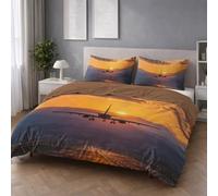 Fácil de Cuidar Motivo Dorado Fantasía Juego de Cama Delicado Simétrico Avión Fácil de Mantener Microfibra para Adolescente Duvet Cover 200 x 200 cm