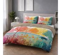Fácil de Cuidar Motivo Multicolor Fantasía Juego de Cama Abstracto Bosque Mundo Submarino Fácil de Mantener Microfibra para Adolescente Duvet Cover 150 x 200 cm