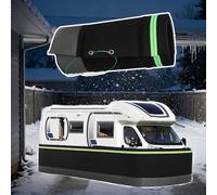 Fácil instalación, revestimiento de caravana resistente al viento y a la nieve para invierno • 80 cm de alto x 240 cm de largo, tira cortavientos negra para caravanas, remolques de turismo y