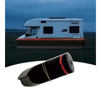 Fácil instalación, revestimiento rojo para caravanas para remolques de viaje, 104 cm de alto, resistente al viento y a la nieve, sin taladrar, con malla de acero inoxidable, 16 m de largo