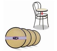 FacilCasa Asientos Redondos de Plástico de Repuesto para Sillas de Cocina Thonet. Silla de Cocina Bistró de Metal. Paja de Viena + Manual de Mantenimiento. Diámetro 40cm (4 Anillos Negros)