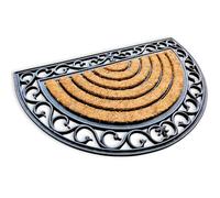 FACILITYS Terre Jardin - Felpudo Exterior Entrada, 75 x 45 x 1,5 cm - Felpudo de Coco, Fibras de Coco Naturales sobre Marco de Caucho - Alfombra de Entrada Interior, Limpiapiés Media Luna