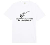 Fácilmente distraído por Bass Guitars Funny Bass Player Comfort Colors Adult Heavyweight T-Shirt