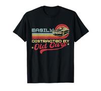 Fácilmente distraído por Coches Antiguos Humor Vintage Classic Car Camiseta