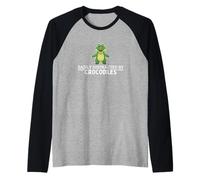 Fácilmente distraído por cocodrilos Divertido cocodrilo Camiseta Manga Raglan