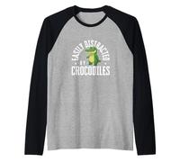Fácilmente distraído por cocodrilos Divertido cocodrilo Camiseta Manga Raglan