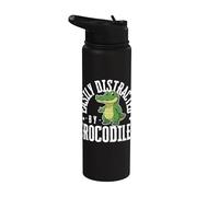 Fácilmente distraído por cocodrilos divertido cocodrilo Stainless Steel Insulated Water Bottle