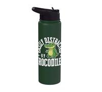 Fácilmente distraído por cocodrilos divertido cocodrilo Stainless Steel Insulated Water Bottle