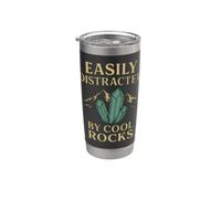 Fácilmente distraído por Cool Rocks Crystal Geology Gifts Vaso térmico de acero inoxidable de doble pared