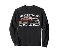 Fácilmente distraído por Detroit Steel, American Muscle Car Love Sudadera