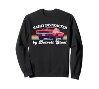 Fácilmente distraído por Detroit Steel, American Muscle Car Love Sudadera