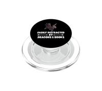 Fácilmente distraído por Dragones y Libros, Amante de los Nerd de Libros Divertidos PopSockets PopGrip para MagSafe