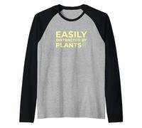 Fácilmente distraído por el colector de Plantas de Interior de Plantas Camiseta Manga Raglan