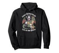 Fácilmente distraído por Gatos y misiones secundarias Dragon Gamer Kids Sudadera con Capucha