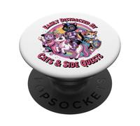 Fácilmente distraído por Gatos y misiones secundarias Kawaii Cats Girls PopSockets PopGrip Adhesivo