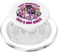 Fácilmente distraído por Gatos y misiones secundarias Unicornio Gato Mago PopSockets PopGrip para MagSafe