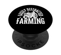 Fácilmente distraído por la agricultura de un granjero divertido PopSockets PopGrip Adhesivo