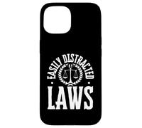 Fácilmente distraído por las leyes Abogado abogado divertido Carcasa para iPhone 15