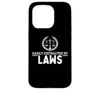 Fácilmente distraído por las leyes Abogado abogado divertido Carcasa para iPhone 15 Pro