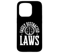 Fácilmente distraído por las leyes Abogado abogado divertido Carcasa para iPhone 15 Pro