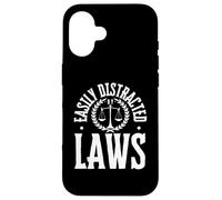 Fácilmente distraído por las leyes Abogado abogado divertido Carcasa para iPhone 16