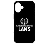 Fácilmente distraído por las leyes Abogado abogado divertido Carcasa para iPhone 16