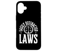 Fácilmente distraído por las leyes Abogado abogado divertido Carcasa para iPhone 16 Plus
