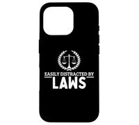 Fácilmente distraído por las leyes Abogado abogado divertido Carcasa para iPhone 16 Pro