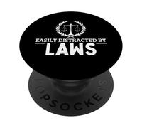 Fácilmente distraído por las leyes Abogado abogado divertido PopSockets PopGrip Adhesivo