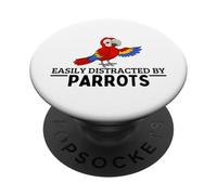 Fácilmente distraído por Loros Funny Parrot PopSockets PopGrip Adhesivo