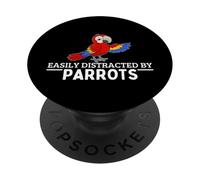 Fácilmente distraído por Loros Funny Parrot PopSockets PopGrip Adhesivo