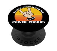 Fácilmente distraído por los acordes de Poder: Amantes de la música del Metal, Metal PopSockets PopGrip Adhesivo