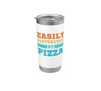 Fácilmente distraído por los amantes de la comida divertida de la pizza Vaso térmico de acero inoxidable de doble pared
