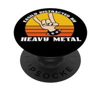 Fácilmente distraído por los Amantes de la música Heavy Metal - Rock Metal PopSockets PopGrip Adhesivo